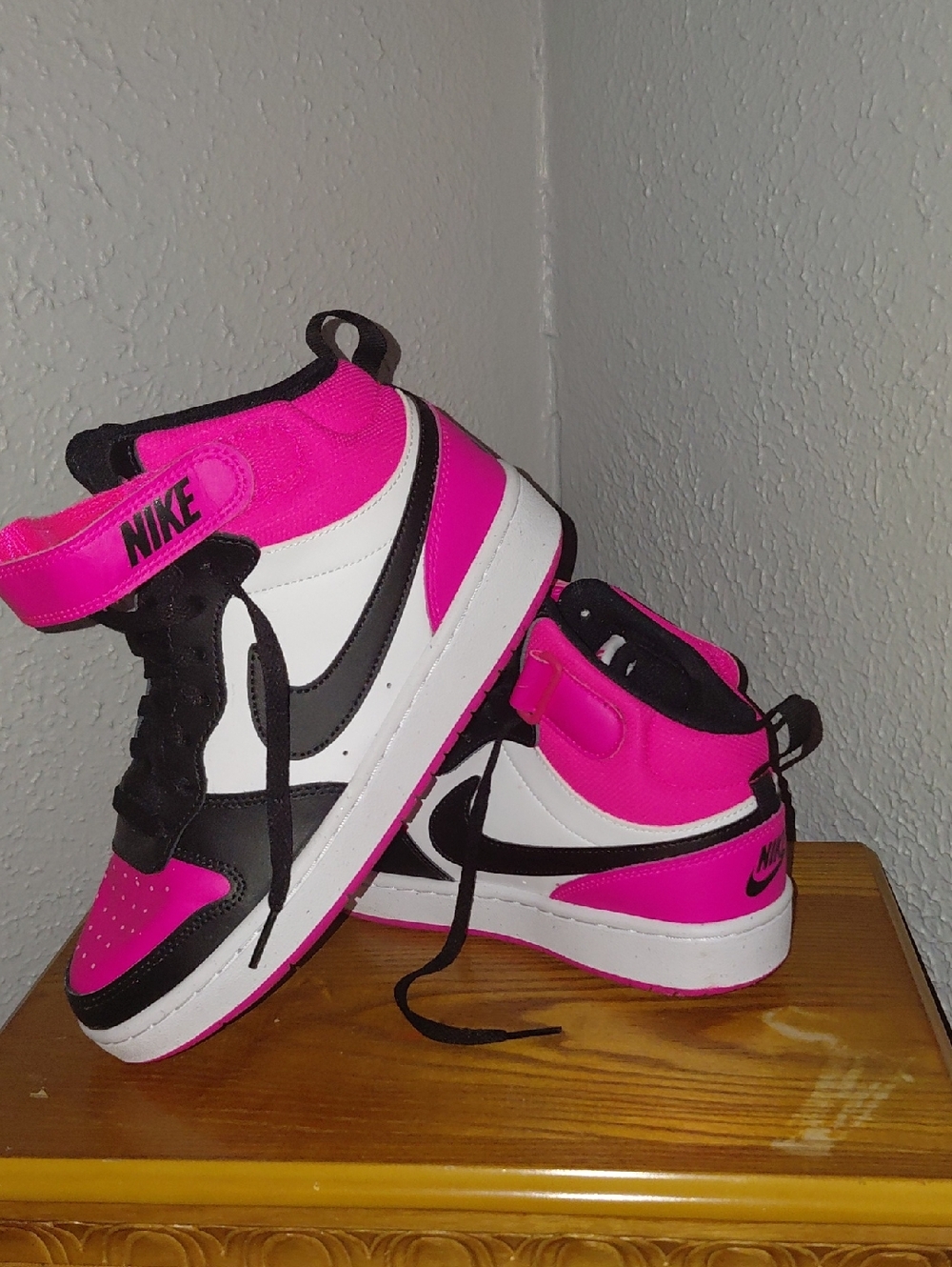 Nike High-Top Sneakers in Hot Pink, White & Black